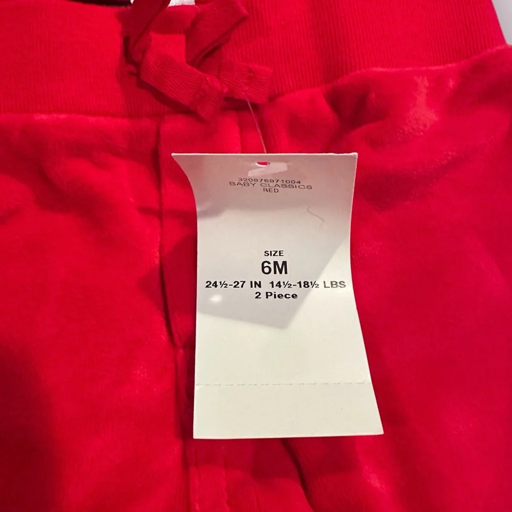 NWT Baby Ralph Lauren Classic Red Velour Outfit Size 6 Months